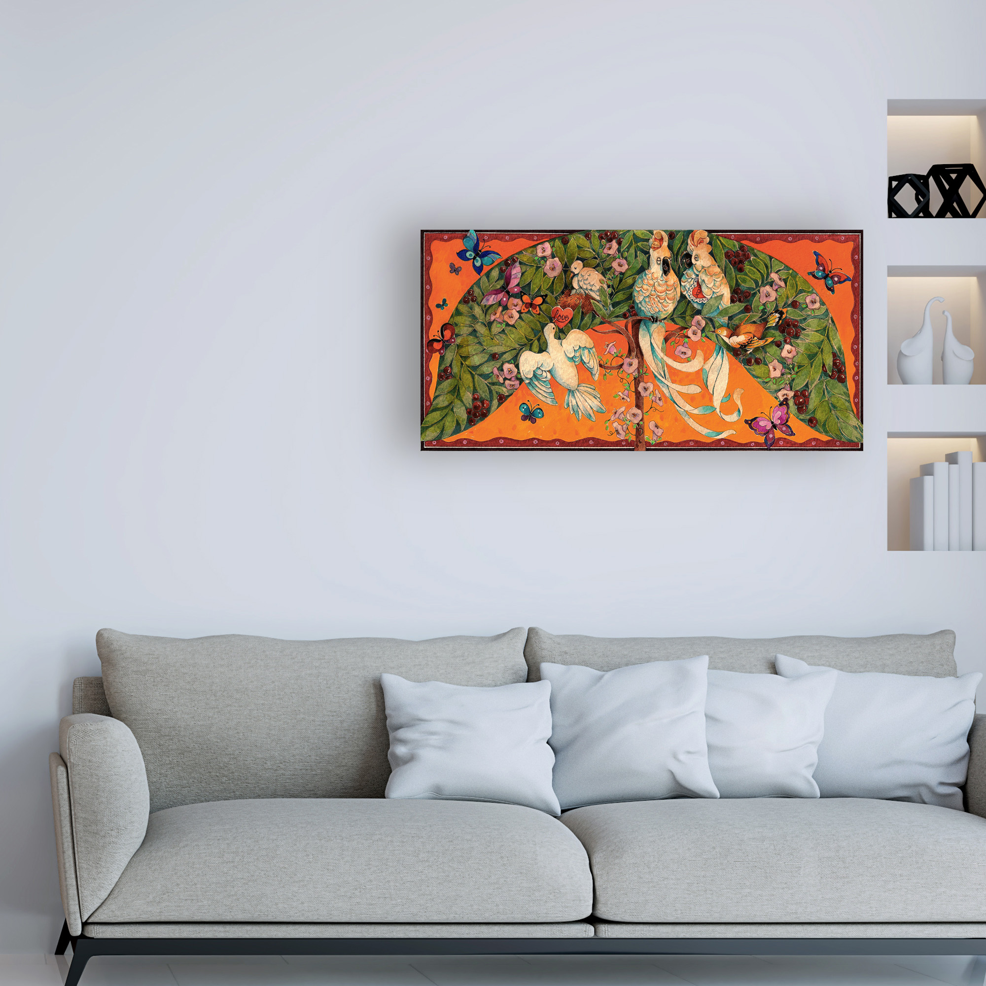 Trademark Fine Art 'Bird Valentine Doves' Canvas Art by David Galchutt