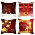 thumbnail image 4 of SPRING PARK Merry Christmas Throw Pillow Covers Deer Snowflakes Snowman Decorative Pillow Covers for Sofa Couch Bed and Car Throw Pillow Covers, 4 of 7