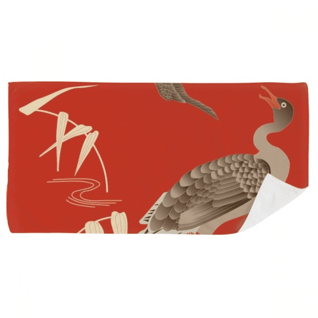 Serviette de Bain Culture Japonaise Rouge Automne, Gant de Toilette Doux 35x70cm