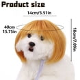 thumbnail image 2 of Funny Straight Pet Wig, Black Brown Cosplay Hair Wig for Dog Cat, Holiday Fancy Dress Costume, Halloween Christmas Party Photo Props, Suitable for Small Medium Large Dogs, 2 of 8