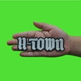 thumbnail image 2 of Navy H-Town Houston Patch Old English Script Embroidered Iron on, 2 of 2