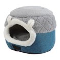 thumbnail image 2 of Lit pour Chaton Endormi, Lit pour Chat à Simple Usage, Lit Chaud Multifonction pour Chats, Maison pour Chat Matelassé Vert Foncé et Gris S, 2 of 8