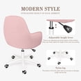 thumbnail image 3 of Silla de oficina HDHNBA de terciopelo, giratoria y con ruedas, rosa, 3 of 7