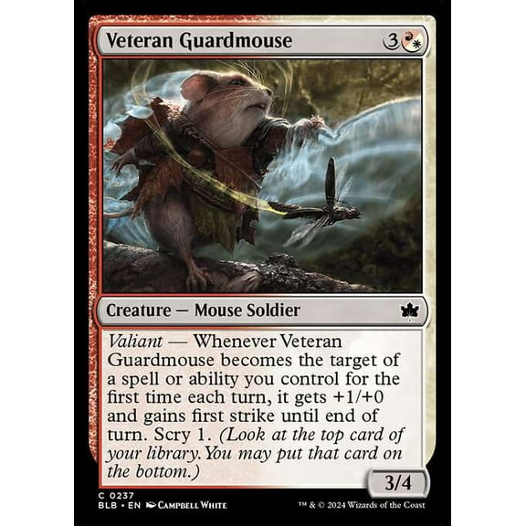 MtG Bloomburrow Common Veteran Guardmouse #237