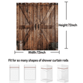 thumbnail image 6 of Rustic Barn Door Shower Curtain Set for Bathroom, Farmhouse Western Bathroom Decor Curtains, Vintage Countryside Brown Wood Board Waterproof Fabric Bath Decor with Hooks, 72 x72 inch, 6 of 6