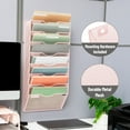 thumbnail image 4 of Mind Reader Wall File Organizer, 8 Pocket Hanging Document Rack, Office Wall Mount, Metal Mesh, Pink, 4 of 6