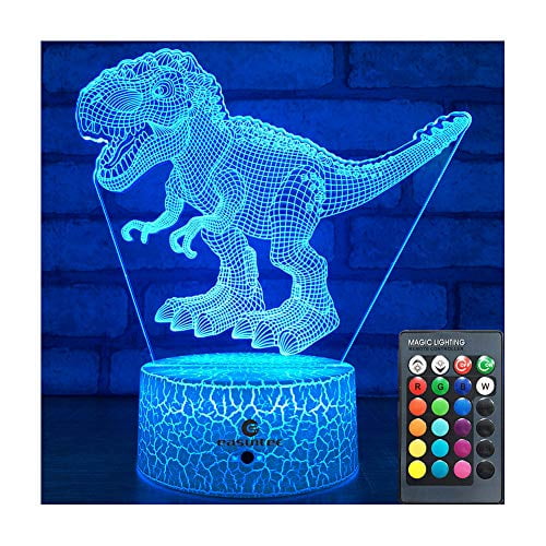 BEIAOSU 3D Dinosaur Night Light for Kids Dinosaur Toys for Boys with 16 Colors Adjustable Night Lights Touch and Remote Control Bedroom Decor Lamp Birthday Gift Christmas Decoration 
