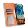 thumbnail image 4 of Compatible with Nokia X100 Case Magnetic Closure Vintage Pattern PU Leather Wallet Cover with Card Slots-Brown, 4 of 5