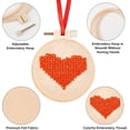 thumbnail image 3 of 3 Set Heart Felt Embroidery Kit Heart Embroidery Set Sewing Kits for Beginners Embroidered Cross Stitch Heart Hoops Starter Kit Cross Stitch Kits, 3 of 7