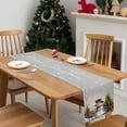 thumbnail image 4 of Grey Beige Christmas Dresser Scarf Farmhouse, Dining Table Decorations for Wedding/Parties, Snowman Xmas Tree Snowflake Gifts Elk Table Runner 72 Inches Long for Kitchen Dining, 16 x 72 In, 4 of 9