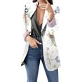 thumbnail image 1 of Chaquetas de traje de Negocios Chaqueta de traje de manga larga con solapa y estampado Floral para mujer, informal y cómoda, versátil, ajustada, Otoño e Invierno,blazer moda（Beige， XXL), 1 of 5