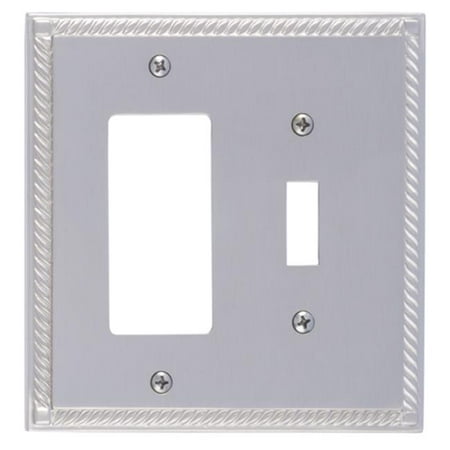 - BRASS Accents M06-S8571-619 Georgian Switch & GFCI Double Combo Satin Nickel Switchplates