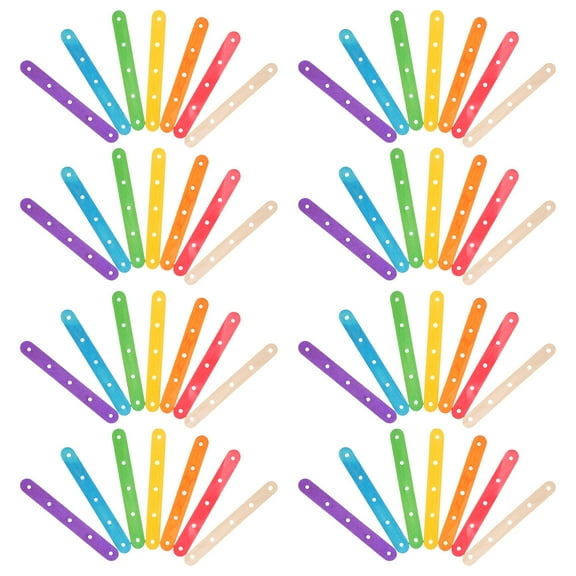 IDEANATEGRATE Craft Production Stick Colorful Wood 100Pcs 5.9x0.7In