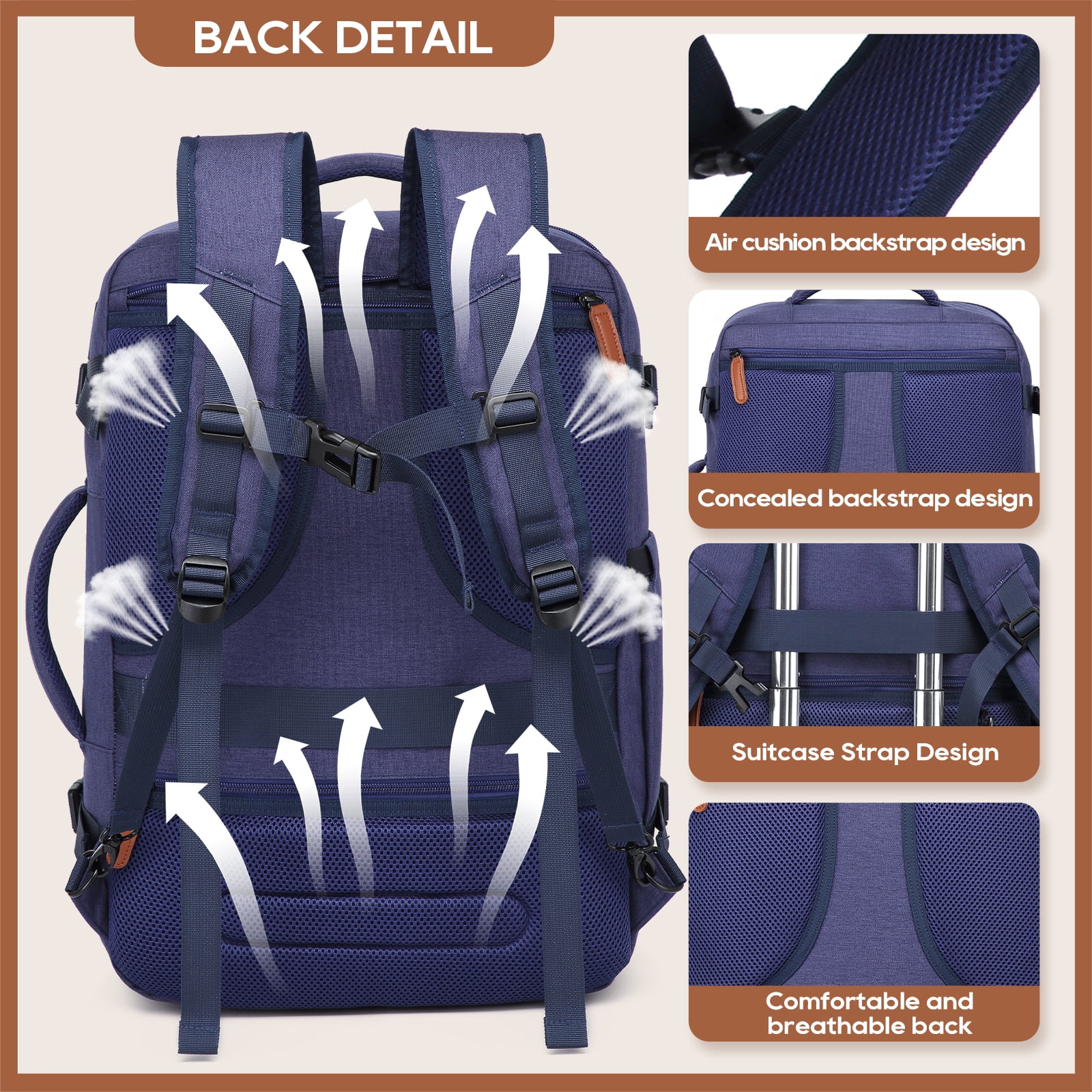 Joyway 2-Piece Travel Backpack Set Airline-Approved Waterproof Carry-On Luggage with USB Charging Port Comfortable Straps & Matching Toiletry Bag