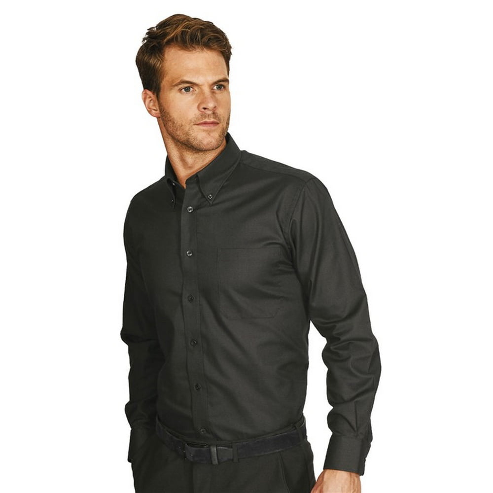 Fruit Of The Loom MEN'S OXFORD SHIRT LONG SLEEVE POCKET BUTTON DOWN COLLAR S-3XL 