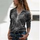 thumbnail image 2 of Moda Mujer Camiseta de manga larga Otoño Cremallera Impresión Blusa Otoño Tops Fridja  czfsfas6660, 2 of 5
