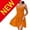 TT#-002 Orange, variant on Mini Dresses for Women Casual Vacation Short Skirt Smocked Ruffle Sleeveless Square Neck Short Dress Green XL