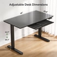 thumbnail image 6 of CHITOOMA Glass Top 48" x 24" Electric Standing Desk with Drawer, Height Adjustable Sit Stand Desk for Home Office, Black, 6 of 8