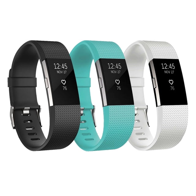 Bracelets de Protection Écologiques pour Fitbit Charge 2, Fermoir en Acier Inoxydable, Matériau Élastomère Durable, Bandes de Remplacement