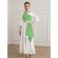 thumbnail image 3 of Alvivi Kids Girls Lyrical Sleeveless Praise Dance Dress Overlay Color Block Contemporary Dance Tunic Costume Light Green 12, 3 of 7