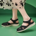 thumbnail image 2 of CAICJ98 Women Shoes Women's Espadrille Platform Sandals Open Toe Ankle Strap Casual Summer Sandals,Black, 2 of 5