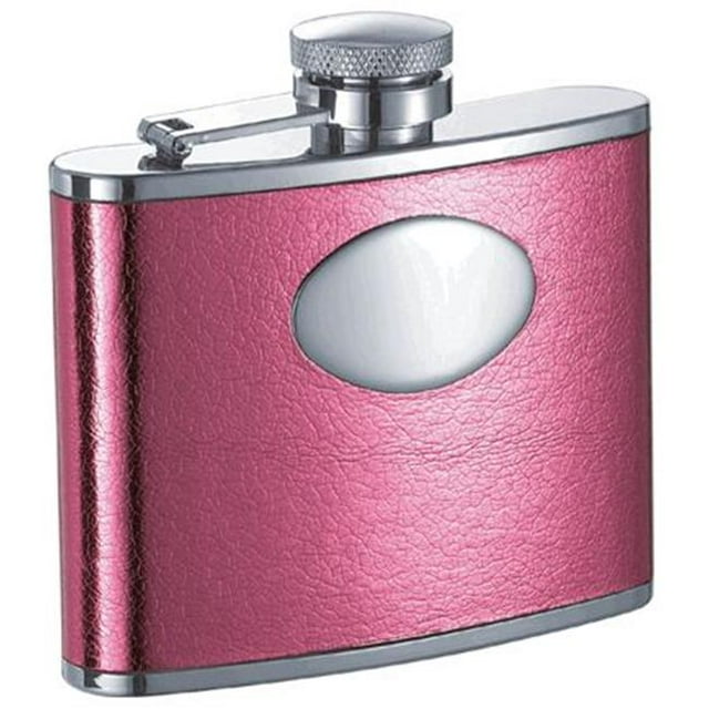 Visol VF1106 Visol Temptation Hot Pink Leatherette Stainless Steel 4oz Hip Flask