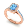 thumbnail image 2 of 2.95 Ct Natural Diamond Blue Topaz Gemstone Elegant Anniversary Ring for Ladies Solid 14K Rose Gold Size 10 by Diamond-Capitals, 2 of 8