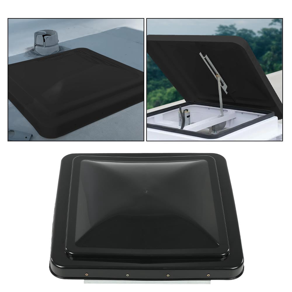 PIT66 New White 14" x 14" Replacement Roof Vent Cover Camper RV Trailer Ventline 2 Pcs Black Fit for Ventline pre-2008 and Elixir Style Pin 1994 and Newer (Accessories not assembled)