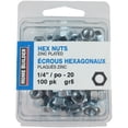 thumbnail image 2 of 100 Pack 1/4-20 #5 Zinc Plated Coarse Hex Nuts, 2 of 2