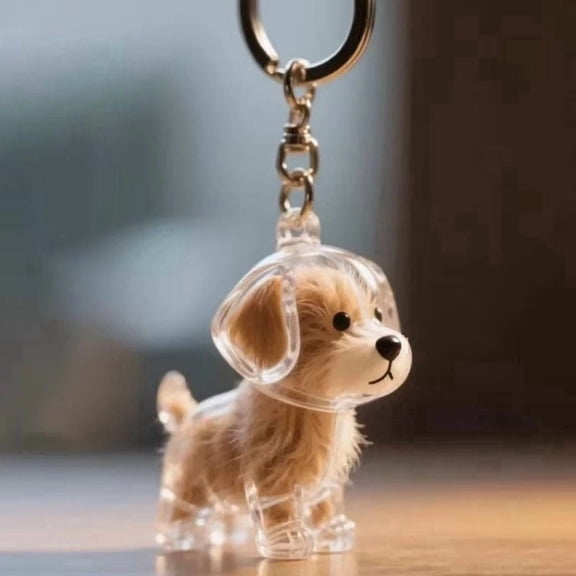 Clear Acrylic Pet Hair Memorial Keychain, Capsule Keepsake Pendant, Transparent Remembrance Jewelry to Preserve Dog Cat Fur Hair for Cherished Pet Memories