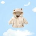 thumbnail image 6 of Odeerbi Toddler Boys Girls Winter Padded Coat Winter Warm Sports Tops Jacket Outerwear Letter Bear Ears Coats Hooded Coat White 1-2 Years, 6 of 6