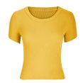 thumbnail image 4 of Blusa superior sexy de manga corta sólida con cuello redondo de verano para mujer con estilo OAVQHLG3B Store lin121212, 4 of 5