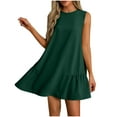 thumbnail image 2 of Womens Summer Dresses Crew Neck Sleeveless Sundresses Casual Loose Fit A-Line Mini Dress Beach Vacation Clothes, S-2X, 2 of 7
