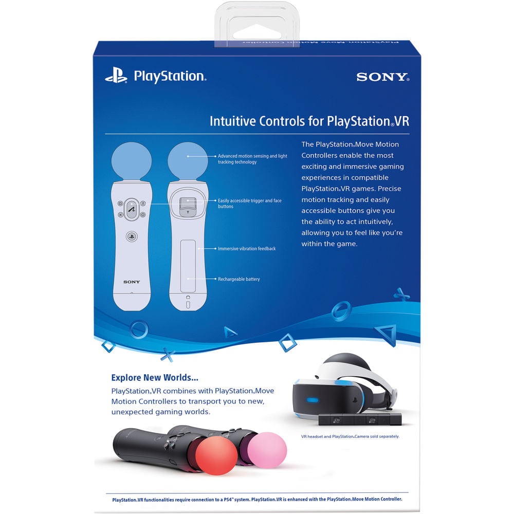 Søjle frokost Automatisk PlayStation 4, PlayStation VR Move Motion Controllers - Two Pack (Bulk  Packaging) - Walmart.com