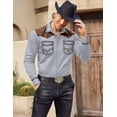 thumbnail image 2 of COOFANDY Men's Western Cowboy Shirt Embroidered Long Sleeve Slim Fit Casual Cotton Button Down Hippie Shirts with Pockets, 2 of 6