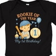 thumbnail image 4 of Inktastic Rookie of the Year First Birthday Baseball Theme Boys Long Sleeve Baby Bodysuit, 4 of 5