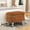 Orange, variant on Christopher Knight Home 29.5" Luxury Upholstered Storage Ottoman, Button-Tufted Bench with Fringe, Gray