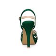 thumbnail image 4 of BLISSFUL STEP Women's Strappy Platform Slingback Stiletto Heels Sandals Green 7, 4 of 8