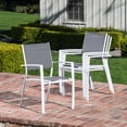 thumbnail image 6 of Hanover Fresno 9-Piece Outdoor Dining Set with 8 Sling Arm Chairs and a 42" x 83" Glass-Top Table, 6 of 12