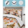 thumbnail image 3 of Quilts Queen Size Bedding Set, Fall Scarecrows Reversible Summer Quilt 3 Pieces, Thanksgiving Autumn Pumpkins Leaves Brown Lightweight Bedspreads Coverlets with 2 Pillow Shams for All Seasons, 3 of 5