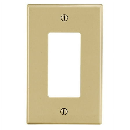 Hubbell Wiring Device-Kellems Rocker Wll Plt,Stnd;Ivory,1Gng,Smth Stn P26I