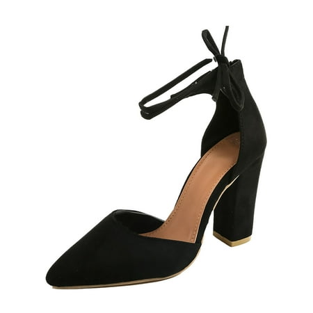 

Fesfesfes Chunky Heels Women Summer Shoes Strap Heels Open Toe Breathable Sandals Party Shoes 7.5(40)