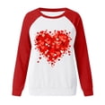 thumbnail image 4 of SOMOWI Chandail en Molleton de la Saint-Valentin pour Femmes Imprimé avec Manches à Épaules Col Rond Blouse Rouge Sortie Automne Hauts TG, 4 of 4