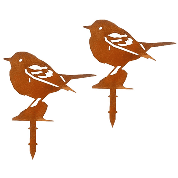 2pcs Steel Garden Decoration Rusty Garden Fleece Rusty Garden Animal Decoration Garden Decoration, reddish brown, 13.2*10.7