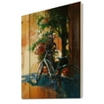 thumbnail image 2 of Designart 'Ancient Bicycle and Old Hat On Summer Day' Vintage Print on Natural Pine Wood, 2 of 5