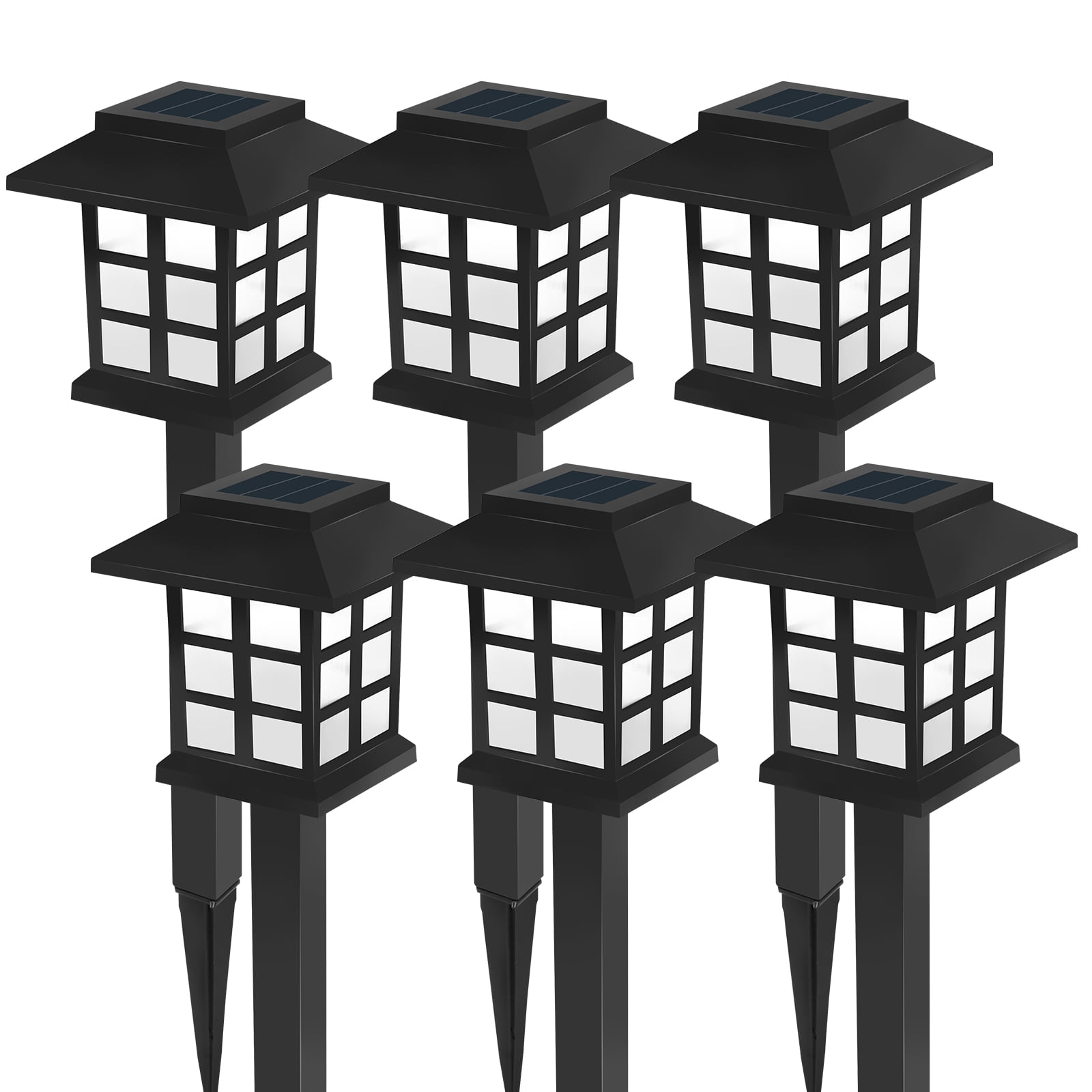 6 Pack Solar Pathway Lights Outdoor, Waterproof Outdoor Solar Lights