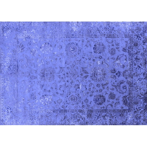 Ahgly Company Indoor Rectangle Oriental Blue Industrial Area Rugs, 2' x 5'