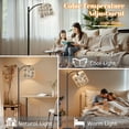 thumbnail image 5 of Arc Floor Lamp with Adjustable Lampshade Western Cowboy Cowboy Hat Boots Cow Skull Southwestern Standing Lamp 3 Color Temperatures Dimmable Tall Pole Lamp with Foot Switch for Bedroom, 5 of 8