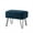 Majolica Blue, variant on Home Soft Things Textured Velvet Ottoman Stool Chair, Upholstered Footrest with Black Metal Legs, Peat, 19" x 13" x 17"