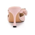 thumbnail image 2 of BLISSFUL STEP Women's Shoes Pointed Toe Sparkly Rhinestone Bow Stiletto Heels Mules Pink 7, 2 of 8